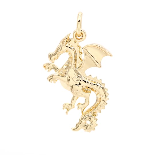 Buy in Bulk 12 Pack: 14K Gold Plated Dragon Charm by Bead